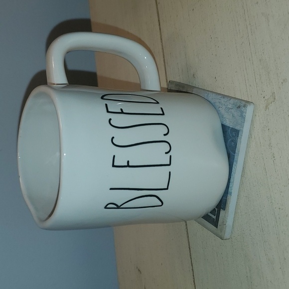 Rae Dunn “Blessed” coffee mug cup off white good used condition - Picture 1 of 4